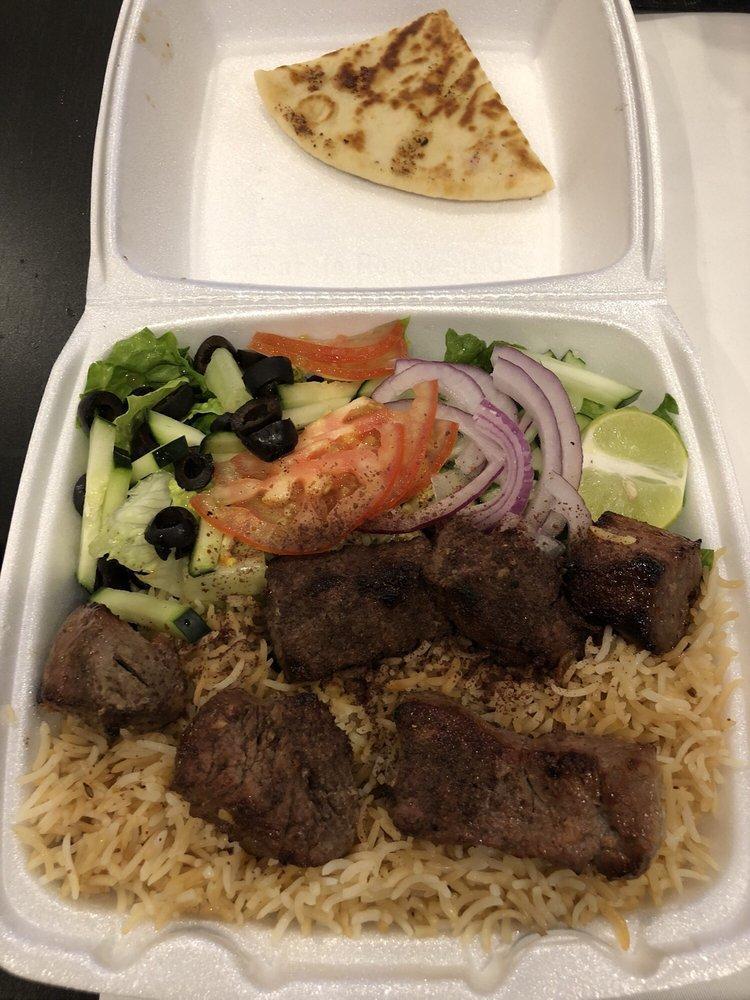 Tikka Kabob · Chunks of tender beef marinated 48 hours prior with homemade spices. Served with rice and salad.