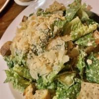 Caesar Salad · Romaine, croutons, Romano and Caesar. Make it gluten free without croutons for no charge.