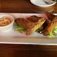 Fried Avocado · Panko-breaded, seasoned, and served with chipotle mayo.