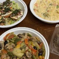 Gypsy Pasta · Mushrooms, Kalamata olives, tomatoes asparagus, green bell peppers, and Italian spices tosse...