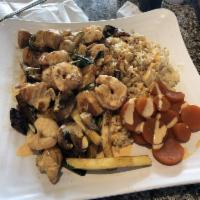 Shrimp Hibachi · Wild caught fresh gulf shrimp peeled and deveined and then succulently grilled. Grilled with...