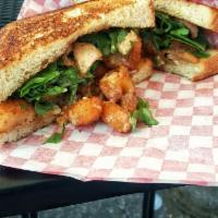 Honey Walnut Shrimp Sandwich · 