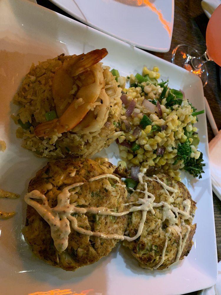 Crab Cakes · Fresh Super Lump Crab Meat Pan Served with Creole Remoulade Sauce and a Choice of Two Sides