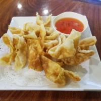 Crab Wonton · Imitation crab and cream cheese wrapped with wonton skin and deep fried.