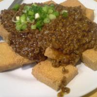 Pork in Fried Tofu on Sizzling Plate · 