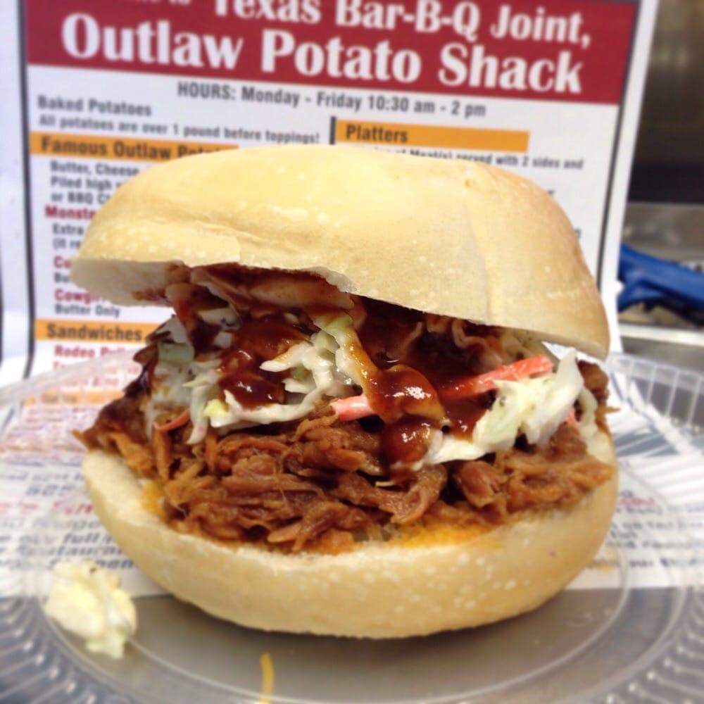 Rodeo Pulled Pork Sandwich · Slow smoked pulled pork. Add slaw to make it Carolina style.