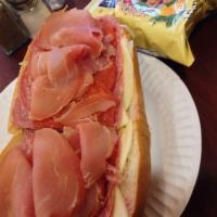 Usc Trojan Sandwich · Boar's Head high quality Prosciutto-not fatty, genoa salami, pepperoni, oil and vinegar, let...