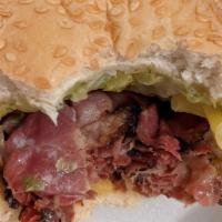 Hot Pastrami Sandwich · Pastrami (New York Style), lettuce, mild peppers, with mustard and mayonnaise.