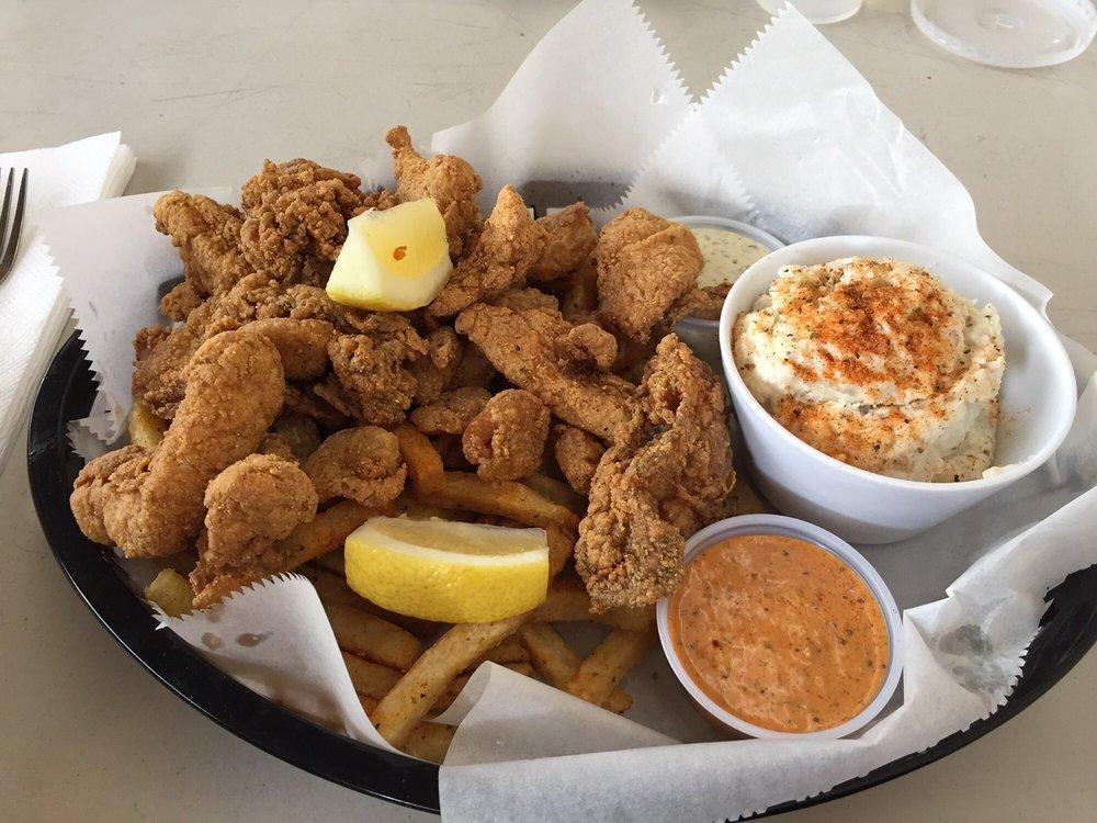 Fried Seafood Platter · Shrimp, oysters and catfish. Served with choice of 2 sides: Creole slaw, Cajun potato salad or french fries.