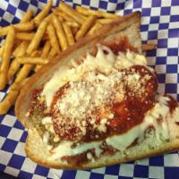 Hot Meatball Wedge Sandwich · Home made meatballs with home made marinara sauce, mozzarella cheese, pop it in the oven and...