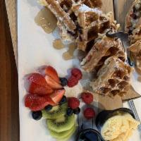 Fresh Fruit Waffles · 4 pieces, whipped cream on side on request