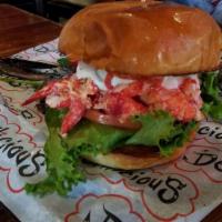 Lobster Rumble · Chilled lobster knuckle and claw meat, shallot tarragon aioli,green leaf lettuce, tomato, br...