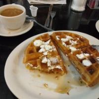 Belgian Waffle · Light thick cake made from leavened batter or dough.