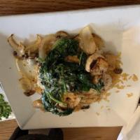Pescado Azteca · Recommended. White fish fillet with fresh grilled shrimp, mushrooms, spinach and roasted pep...