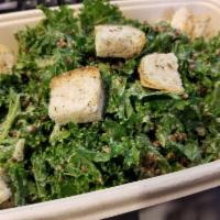 Quinoa Caesar Salad · Kale, arugula, quinoa, smoked chickpeas, croutons and cashew Caesar dressing. Contains nuts ...