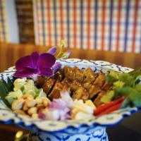 Lao Sausage · Laotian style pork sausage served with fresh ginger and toasted peanut.