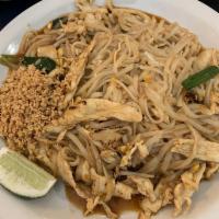Pad Thai · Thai famous stir-fried thin rice noodles with special pad thai sauce, eggs, green onions, an...