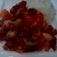 Sweet and Sour Pork Rice Plate · 