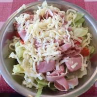 Antipasto Salad · Pepperoni, salami, ham, capocollo, mortadella, iceberg lettuce, black olives, tomatoes & moz...