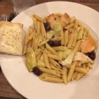 Lemon Chicken · Chicken sauteed with artichoke hearts and Kalamata olives in our unique lemon-wine sauce, to...