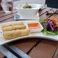 Spring Roll · Crispy fried spring roll with bean thread. Choice of vegetables or minced chicken.