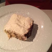 Tiramisu · Italian sponge cake flavored with sweetened espresso and Marsala wine, layered with marscapo...