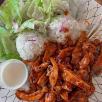 Spicy Chicken Teriyaki · Marinated chicken with spicy sauce and grilled.