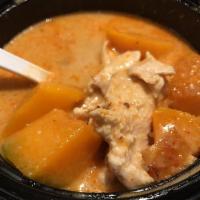 Massaman Curry · A delicious peanuty taste to your curry, your choice of chicken, beef or pork, potatoes, and...