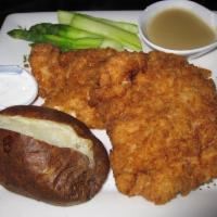 Southern Fried Chicken · Boneless chicken breasts. Served with two sides. Comes with chicken gravy.