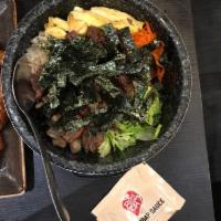 Bibimbap · White rice, quinoa, and assorted seasonal vegetables with egg. Served with Korean red pepper...