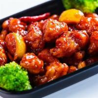 Orange Chicken · Fried chicken in sweet, spicy orange sauce. Choice of rice. Served with choice of rice.