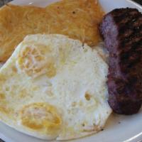 Country Fried Steak and Eggs · Served with 2 eggs.