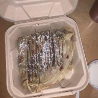 Strawberry Banana Nutella Crepe · 