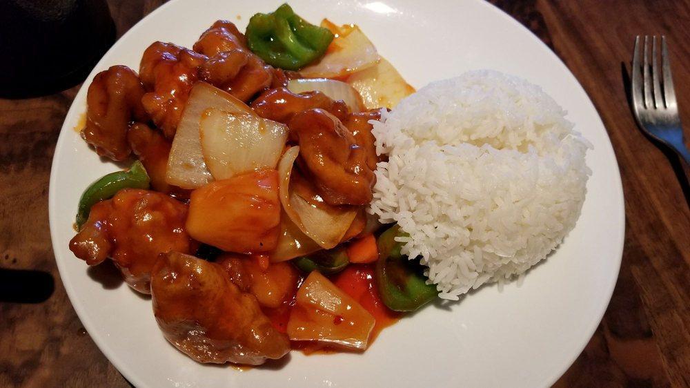 Sweet and Sour Pork · Cooked with or incorporating both sugar and a sour substance.