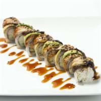 Midnight Express Roll · California roll with unagi, assorted masago and eel sauce on top