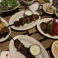 Lamb Kebab · 4 chunks of fresh - domestic lamb marinated and grilled. does not include pita or sauce.