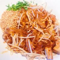 Pad Thai Noodle · Thin rice noodles with egg, bean sprouts, scallions, and crushed peanuts. Noodle dishes are ...