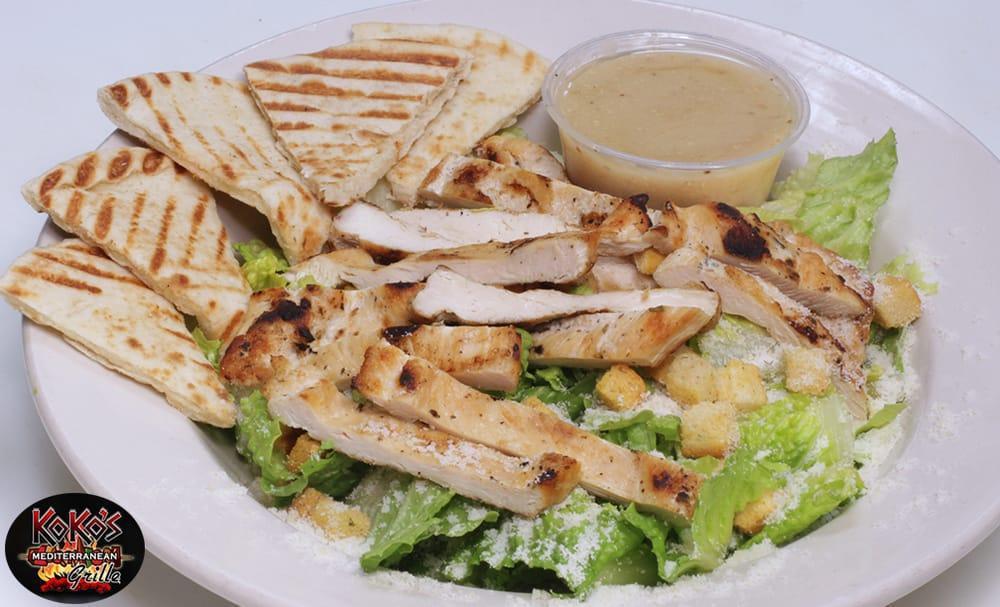 Caesar Salad · Fresh romaine lettuce with crispy croutons, Parmesan cheese and creamy Caesar dressing. Add chicken breast for an additional charge.