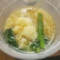 Fresh Shrimp Wonton Soup · Our heart warming bowl of delicate chicken stock is loaded with veggies and plump shrimp won...