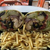 Greek Wrap · With chicken and avocado.