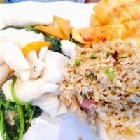 Fish Fillet with Mixed Vegetable Luncheon Special · 