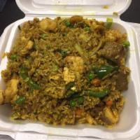Thai Curry Fried Rice · Choice of chicken, beef, and combination or shrimp for an additional charge.