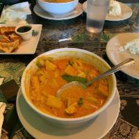 Yellow Curry · Carrot, potato and onion. Served with jasmine rice.