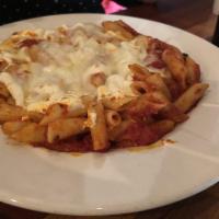Baked Ziti · Layers of Pasta, Beef, and Ricotta Cheese topped with Mozzarella and Baked to Perfection in ...