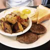 Southern Breakfast · 2 eggs any style with your choice of: pork bacon or chicken sausage or pork sausage or turke...