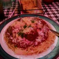 Spaghetti and Meatballs · Fresh spaghetti pasta cooked el dente with our homemade meat sauce and topped with 2 large I...