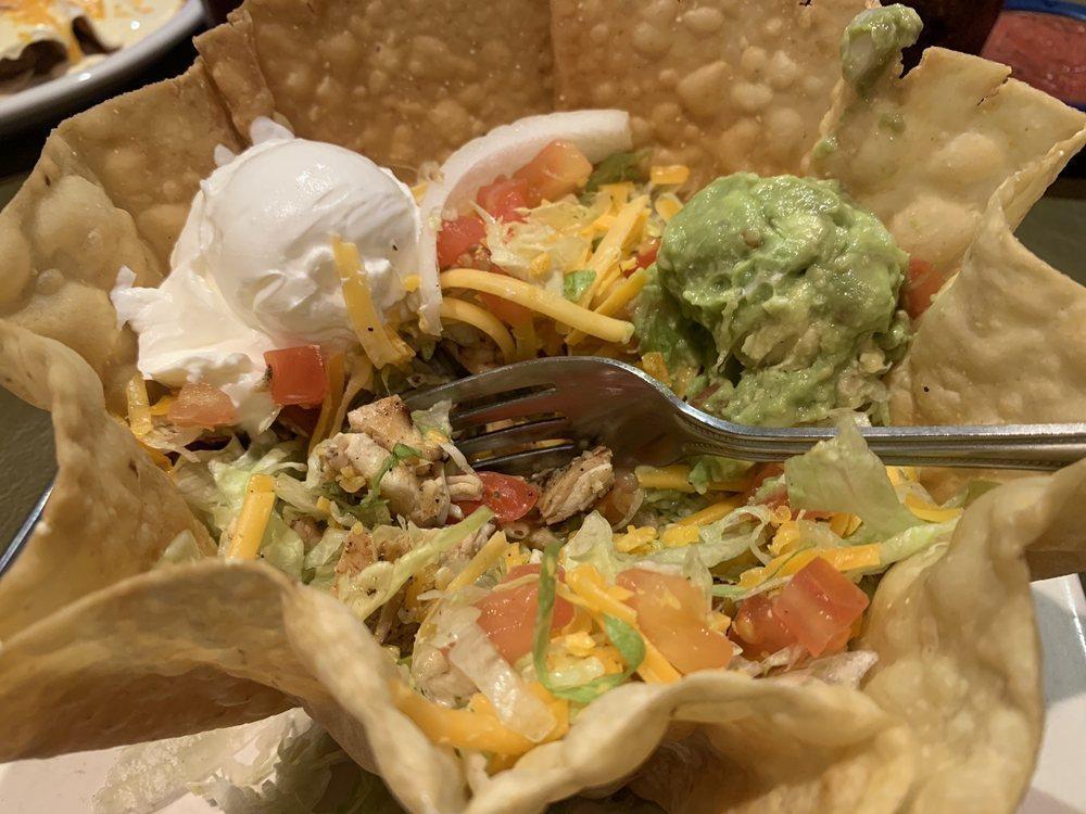 Fajita Taco Salad · Beef or chicken topped with guacamole and sour cream.