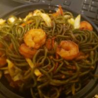 Shrimp Chow Mein · Stir-fried house-made noodle, shrimp, and veggies.