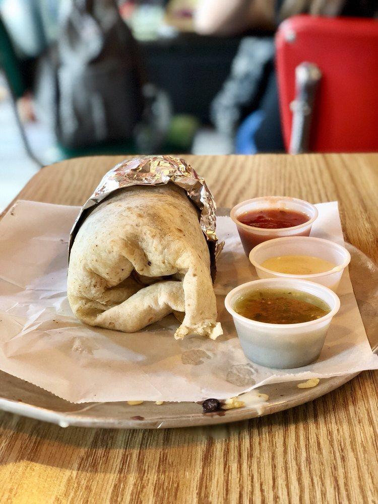 Sabor Especial Burrito · Your choice of protein, your choice of refried or black beans, Mexican rice or quinoa-brown rice, sour cream, pico de gallo, guacamole, lettuce and queso.