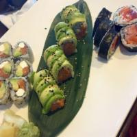 Maki Combo Dinner · Choice of any 3 regular rolls. Served with soup or salad.